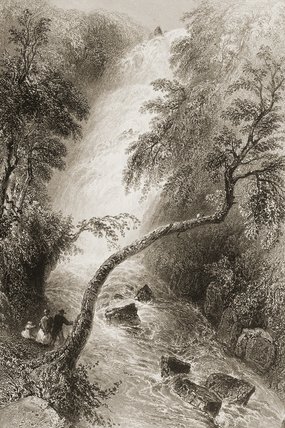 WikiOO.org - Encyclopedia of Fine Arts - Maleri, Artwork William Henry Bartlett - Turc Waterfall