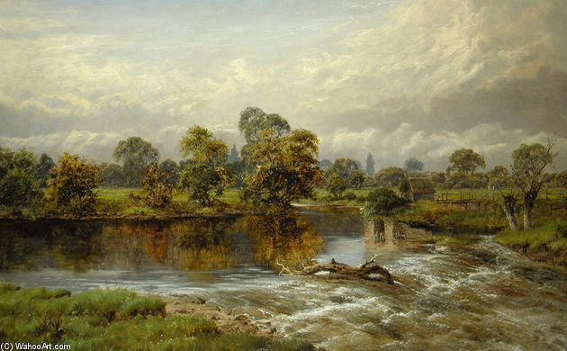 Wikioo.org - The Encyclopedia of Fine Arts - Painting, Artwork by William Henry Mander - Near Bransford Bridge, Worcestershire