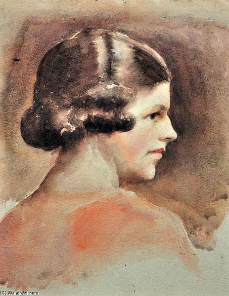 WikiOO.org - Encyclopedia of Fine Arts - Maľba, Artwork William Henry Margetson - Portrait Of Helen Hatton