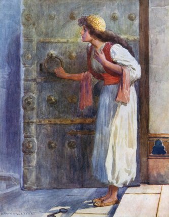 Wikioo.org – L'Enciclopedia delle Belle Arti - Pittura, Opere di William Henry Margetson - Scuotendo Con la paura ha abbandonato The Magic Key