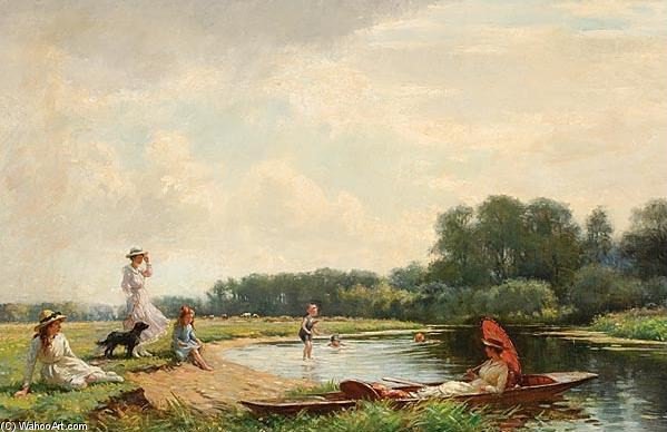 Wikioo.org - The Encyclopedia of Fine Arts - Painting, Artwork by William Kay Blacklock - A Day At The River