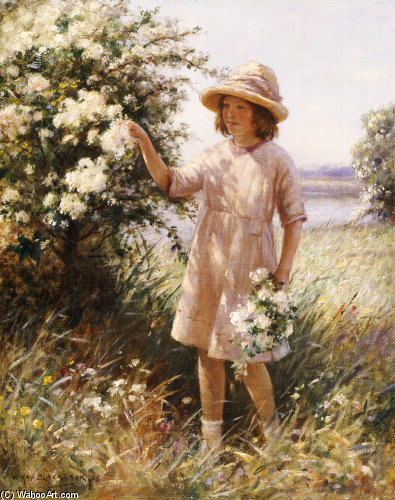 WikiOO.org - Güzel Sanatlar Ansiklopedisi - Resim, Resimler William Kay Blacklock - Picking May Blossom