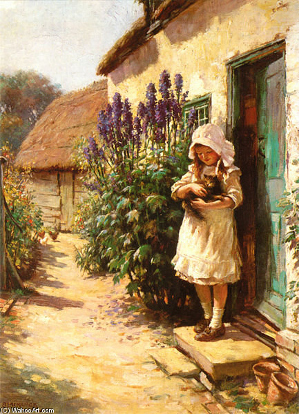 WikiOO.org - אנציקלופדיה לאמנויות יפות - ציור, יצירות אמנות William Kay Blacklock - The Cottage Door'