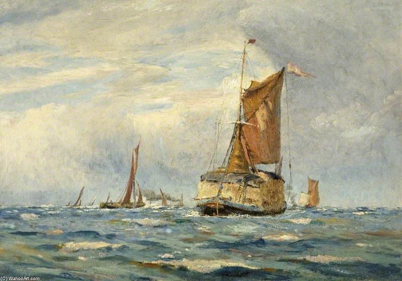 Wikioo.org - The Encyclopedia of Fine Arts - Painting, Artwork by William Lionel Wyllie - A Breezy Day On The Medway, Kent