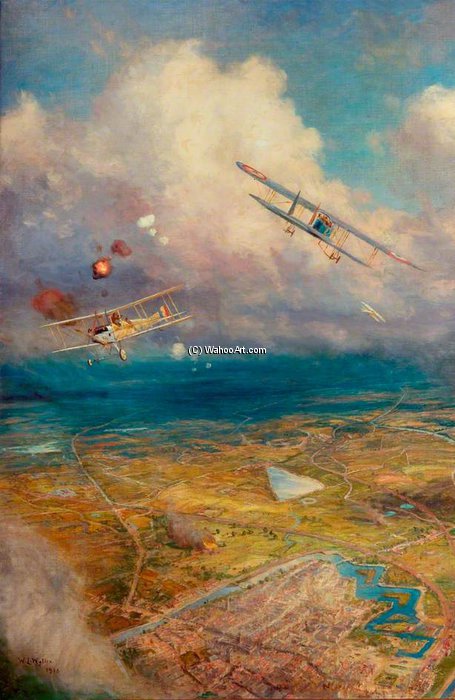 WikiOO.org - Enciklopedija likovnih umjetnosti - Slikarstvo, umjetnička djela William Lionel Wyllie - Aerial View Of The Western Front -