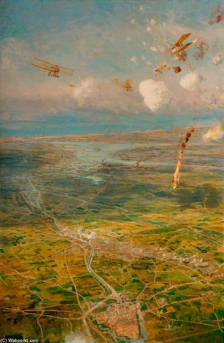 Wikioo.org - The Encyclopedia of Fine Arts - Painting, Artwork by William Lionel Wyllie - Aerial View Of The Western Front