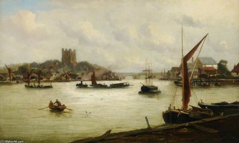 WikiOO.org - Enciclopedia of Fine Arts - Pictura, lucrări de artă William Lionel Wyllie - Rochester Castle, Kent