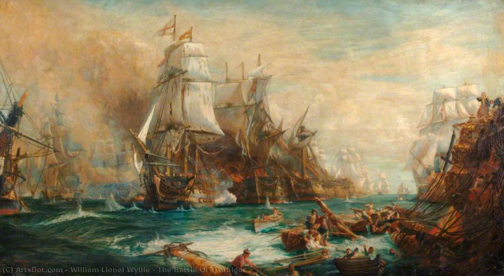WikiOO.org - Encyclopedia of Fine Arts - Festés, Grafika William Lionel Wyllie - The Battle Of Trafalgar