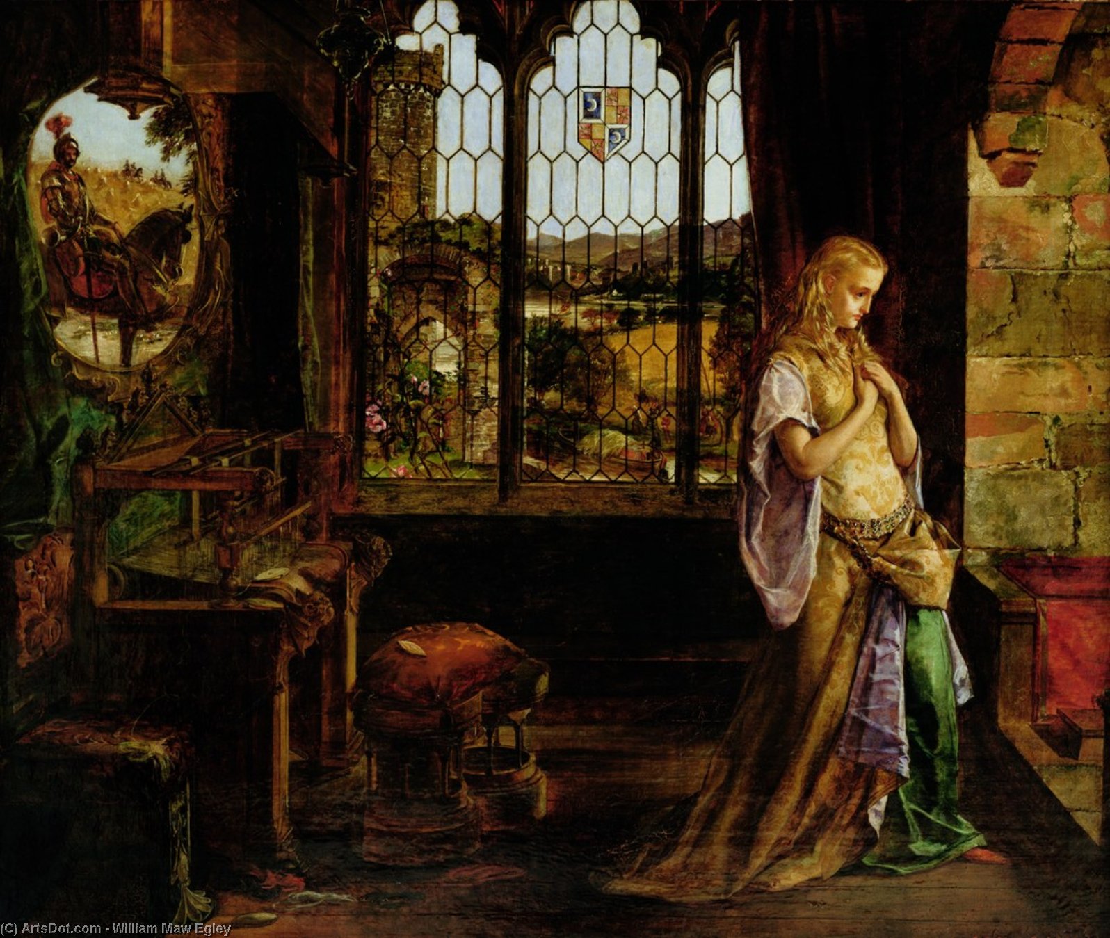 WikiOO.org - Encyclopedia of Fine Arts - Maleri, Artwork William Maw Egley - The Lady Of Shalott