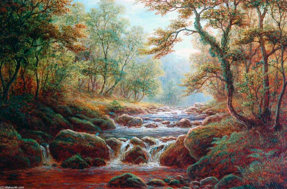 Wikioo.org - The Encyclopedia of Fine Arts - Painting, Artwork by William Mellor - Posforth Ghyll, Bolton Wood
