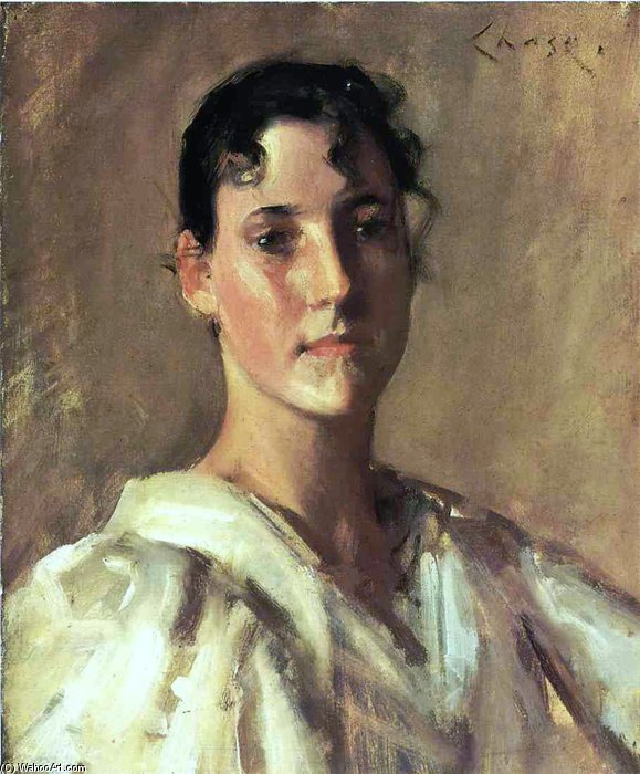 Wikioo.org - The Encyclopedia of Fine Arts - Painting, Artwork by William Merritt Chase - Portrait Of A Woman