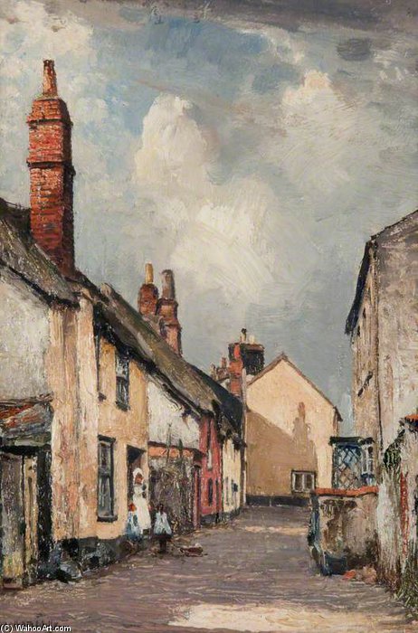Wikioo.org - The Encyclopedia of Fine Arts - Painting, Artwork by William Page Atkinson Wells - A Street In Topsham, Devon
