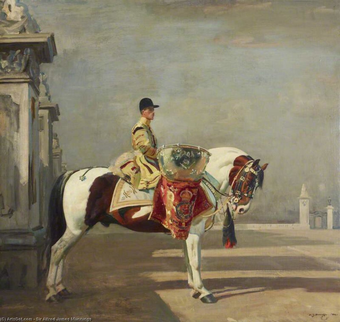 WikiOO.org - אנציקלופדיה לאמנויות יפות - ציור, יצירות אמנות Alfred James Munnings - The Drummer Of His Majesty's First Life Guards