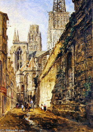 Wikioo.org - The Encyclopedia of Fine Arts - Painting, Artwork by William Parrott - Rouen Cathedral