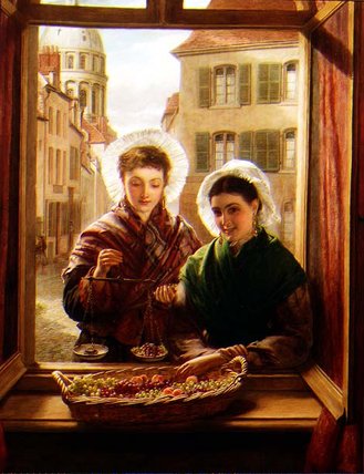 WikiOO.org - Encyclopedia of Fine Arts - Maleri, Artwork William Powell Frith - At My Window, Boulogne