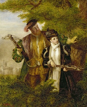 Wikioo.org - The Encyclopedia of Fine Arts - Painting, Artwork by William Powell Frith - King Henry And Anne Boleyn Deer Shooting