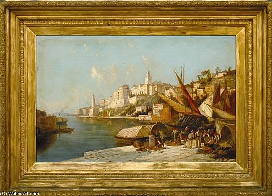WikiOO.org - Encyclopedia of Fine Arts - Maľba, Artwork William Raymond Dommersen - European Port Scene