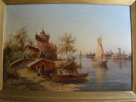 WikiOO.org - Enciclopedia of Fine Arts - Pictura, lucrări de artă William Raymond Dommersen - The Toll House, Enkhuizen, Holland Signed Lower Right_3