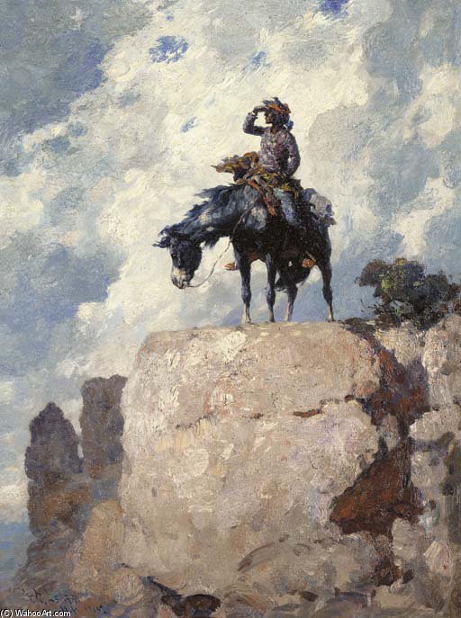 Wikioo.org - The Encyclopedia of Fine Arts - Painting, Artwork by William Robinson Leigh - Navajo Scout