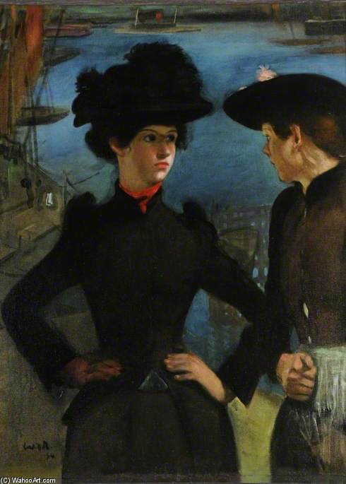 Wikioo.org - The Encyclopedia of Fine Arts - Painting, Artwork by William Rothenstein - Coster Girls