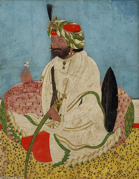Wikioo.org - The Encyclopedia of Fine Arts - Painting, Artwork by William Rothenstein - Maharaja Gulab Singh Of Jammu And Kashmir