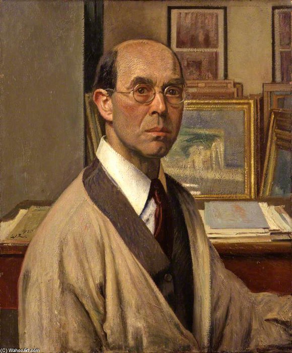 Wikioo.org - The Encyclopedia of Fine Arts - Painting, Artwork by William Rothenstein - Self Portrait -