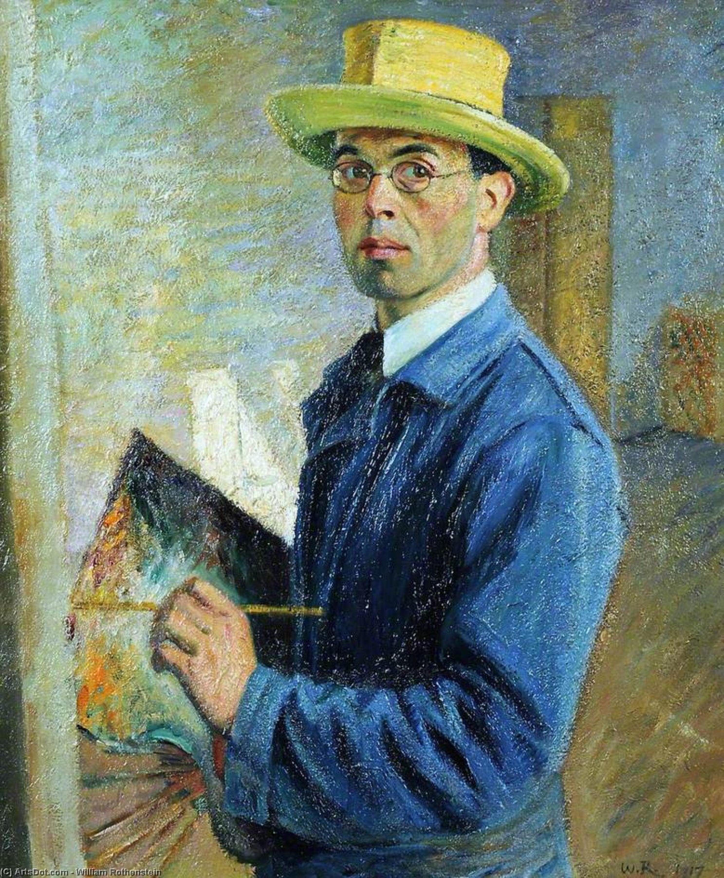 Wikioo.org - The Encyclopedia of Fine Arts - Painting, Artwork by William Rothenstein - Self Portrait