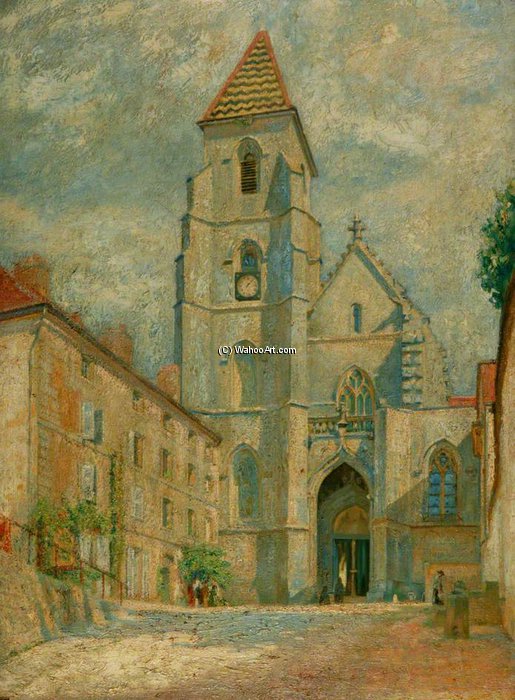 Wikioo.org - The Encyclopedia of Fine Arts - Painting, Artwork by William Rothenstein - The Church Of St Seine L'abbaye