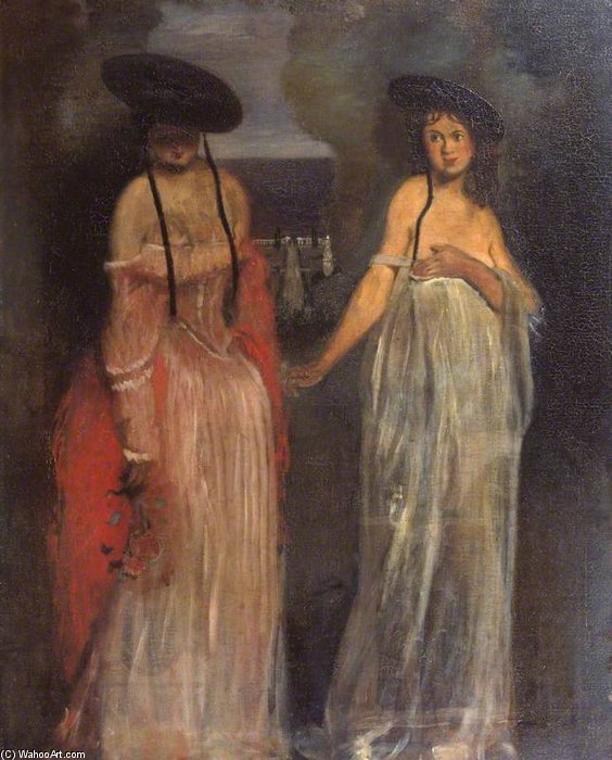 Wikioo.org - The Encyclopedia of Fine Arts - Painting, Artwork by William Rothenstein - Two Women