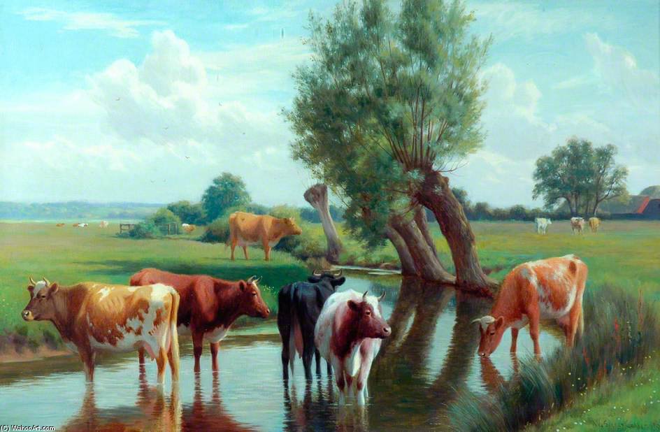 Wikioo.org - The Encyclopedia of Fine Arts - Painting, Artwork by William Sidney Cooper - Cattle