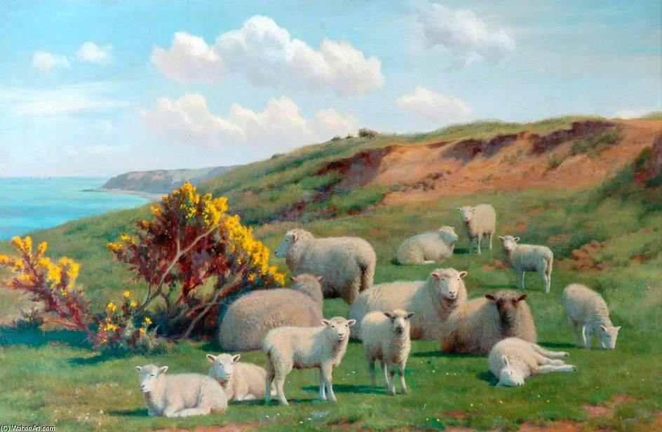 WikiOO.org – 美術百科全書 - 繪畫，作品 William Sidney Cooper - 羊