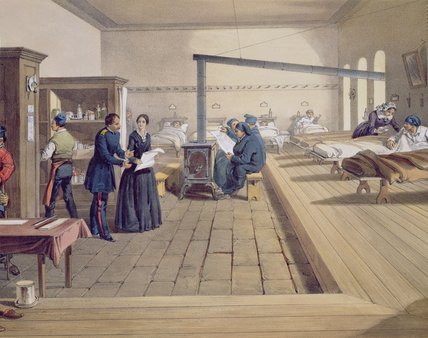 Wikioo.org - The Encyclopedia of Fine Arts - Painting, Artwork by William Simpson - Hospital At Scutari, Detail Of Florence Nightingale