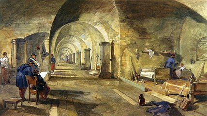 Wikioo.org - The Encyclopedia of Fine Arts - Painting, Artwork by William Simpson - Interior Of Fort Nicholas, Sebastopol