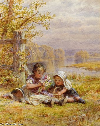 WikiOO.org - Encyclopedia of Fine Arts - Maleri, Artwork William Stephen Coleman - A Posy For Mother