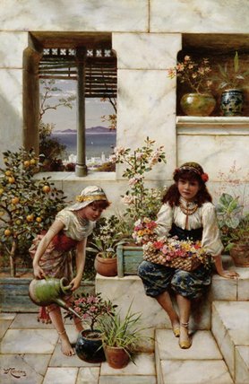 Wikioo.org - The Encyclopedia of Fine Arts - Painting, Artwork by William Stephen Coleman - Flower Girls