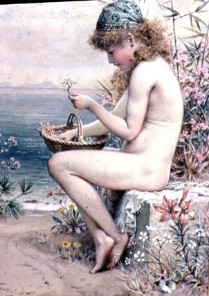 WikiOO.org - Encyclopedia of Fine Arts - Målning, konstverk William Stephen Coleman - Girl With A Basket Of Coral