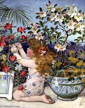 WikiOO.org - Encyclopedia of Fine Arts - Målning, konstverk William Stephen Coleman - The Flower Girl
