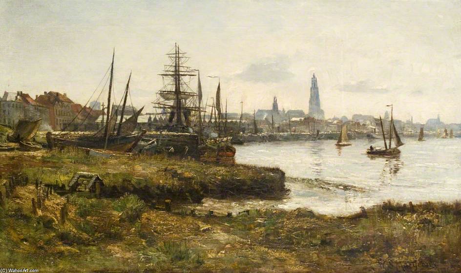 Wikioo.org - The Encyclopedia of Fine Arts - Painting, Artwork by William Stewart Macgeorge - Antwerp Harbour