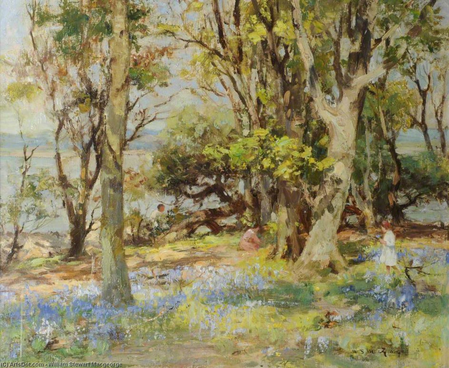 WikiOO.org - אנציקלופדיה לאמנויות יפות - ציור, יצירות אמנות William Stewart Macgeorge - Bluebell Wood