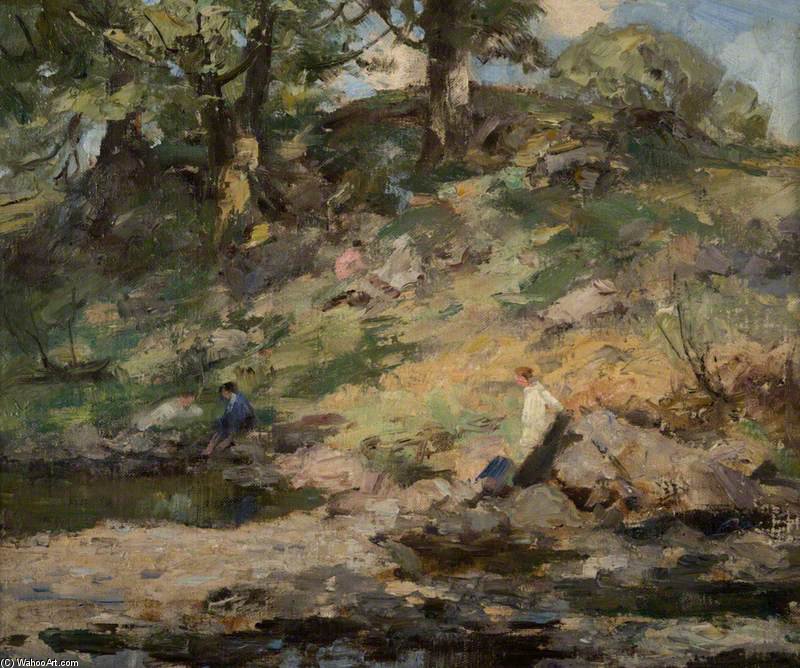 Wikioo.org - The Encyclopedia of Fine Arts - Painting, Artwork by William Stewart Macgeorge - Landscape With Children