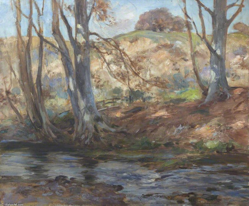 Wikioo.org - สารานุกรมวิจิตรศิลป์ - จิตรกรรม William Stewart Macgeorge - Riverscape, Autumn
