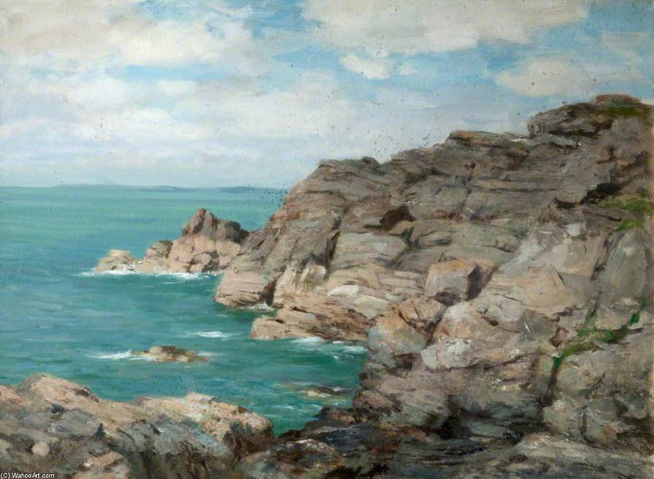 WikiOO.org - Encyclopedia of Fine Arts - Maalaus, taideteos William Stewart Macgeorge - Rocky Coastline