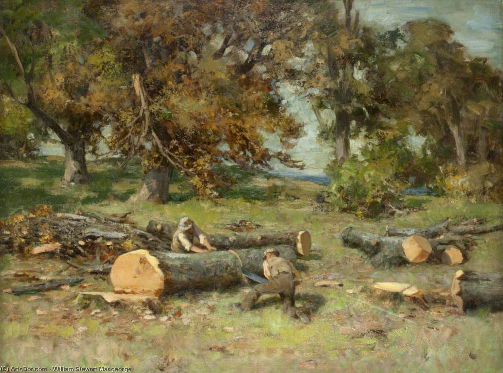 Wikioo.org - The Encyclopedia of Fine Arts - Painting, Artwork by William Stewart Macgeorge - Wood Cutters