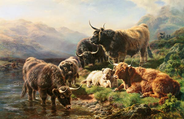 Wikioo.org – La Enciclopedia de las Bellas Artes - Pintura, Obras de arte de William Watson - Ganado de la montaña