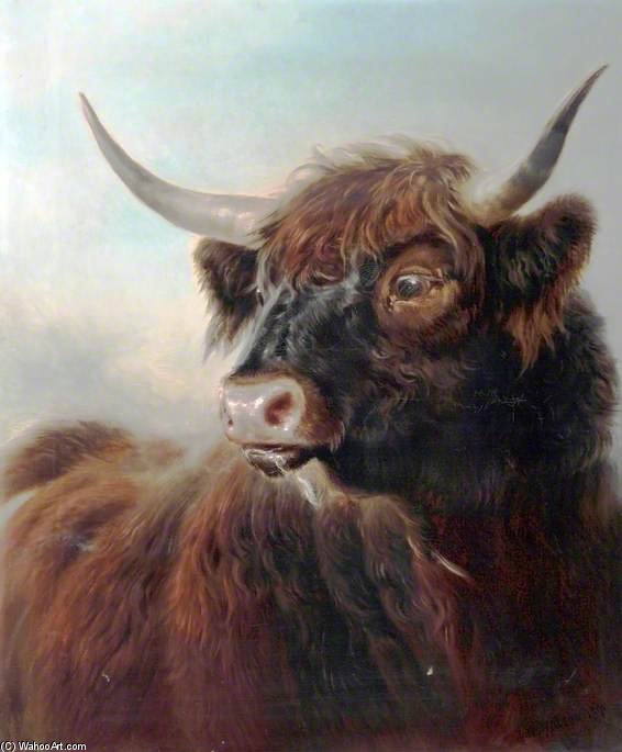 WikiOO.org - Enciclopédia das Belas Artes - Pintura, Arte por William Watson - A Highland Bull