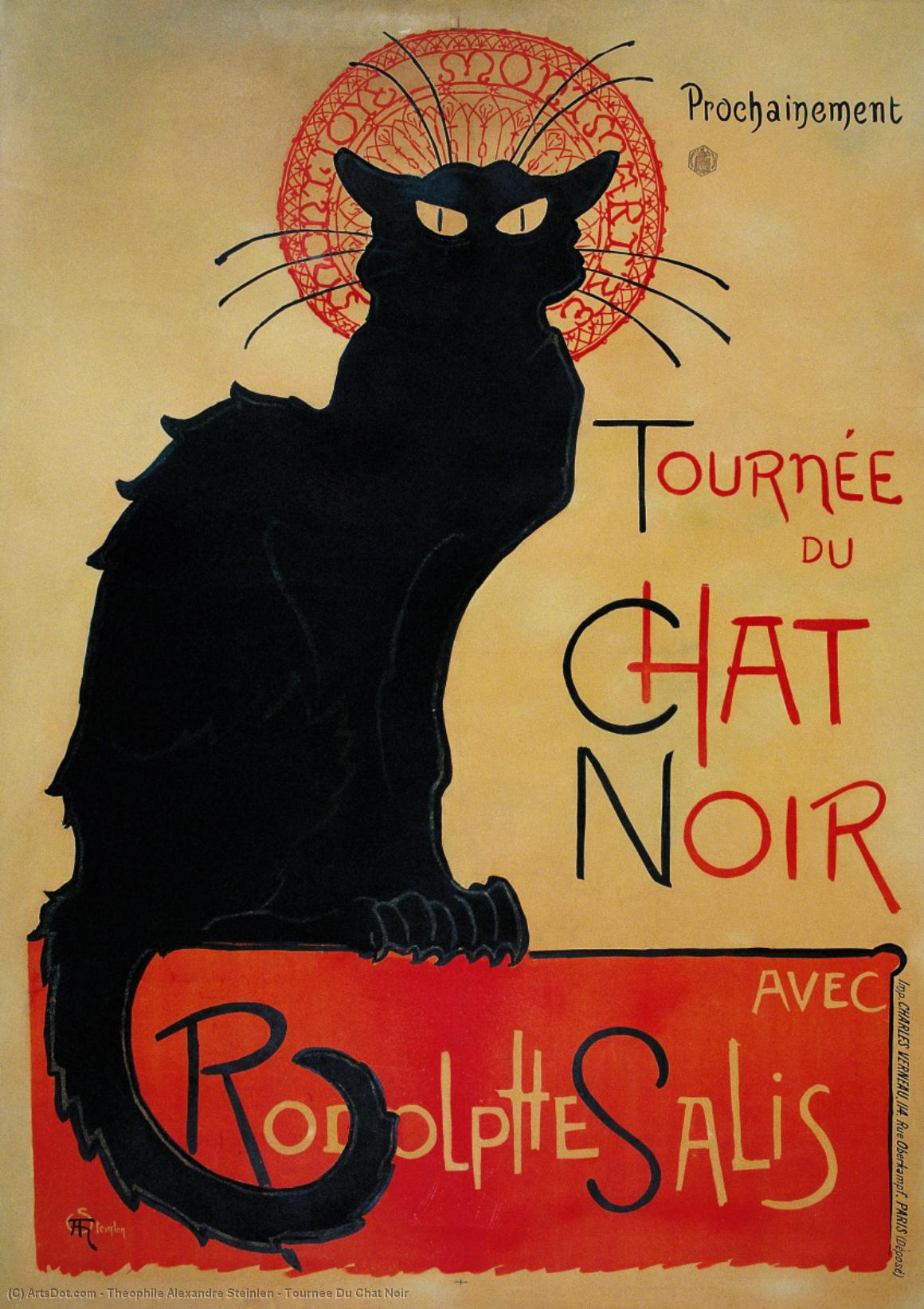 Wikioo.org - The Encyclopedia of Fine Arts - Painting, Artwork by Theophile Alexandre Steinlen - Tournee Du Chat Noir