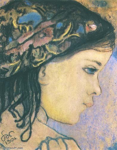 Wikioo.org - Bách khoa toàn thư về mỹ thuật - Vẽ tranh, Tác phẩm nghệ thuật Stanislaw Wyspianski - Helenka, Daughter Of The Artist Pastel
