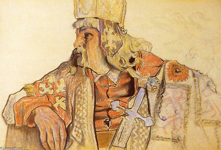 WikiOO.org - Enciklopedija dailės - Tapyba, meno kuriniai Stanislaw Wyspianski - Portrait Of An Actor Josef Sosnowiecki