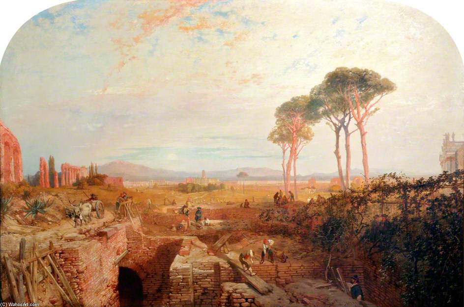 Wikioo.org – L'Encyclopédie des Beaux Arts - Peinture, Oeuvre de James Baker Pyne - romaine aqueducs