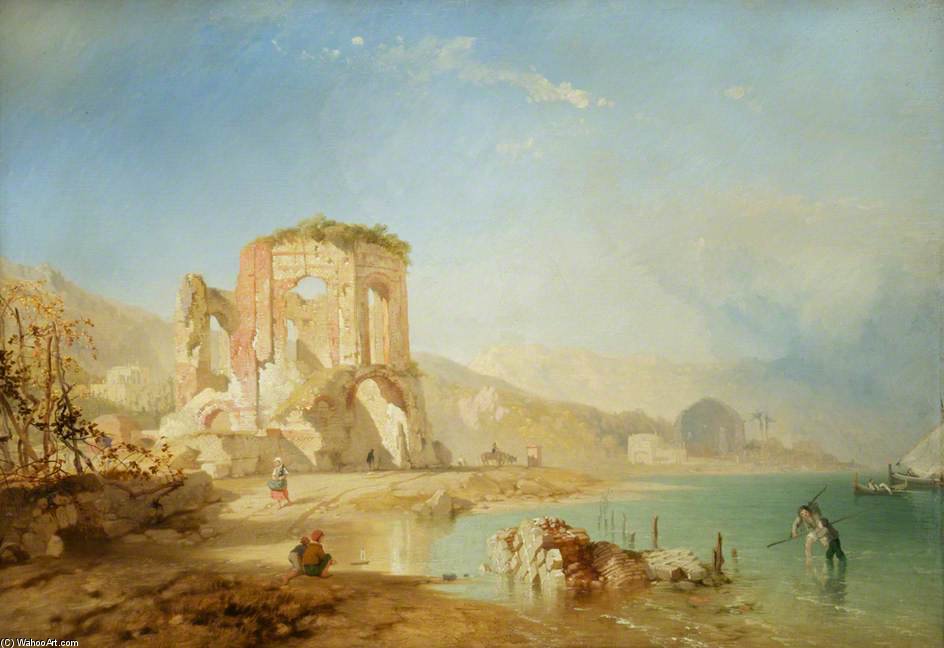 Wikioo.org - The Encyclopedia of Fine Arts - Painting, Artwork by James Baker Pyne - Temple At Baiae